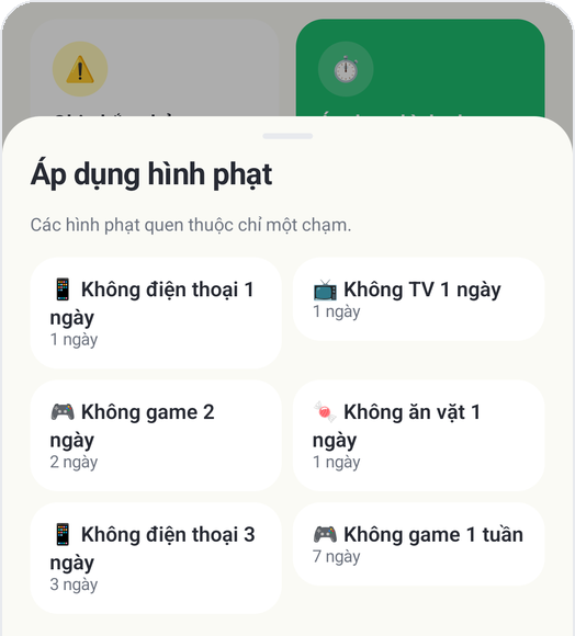 Nhắc nhở · Phạt